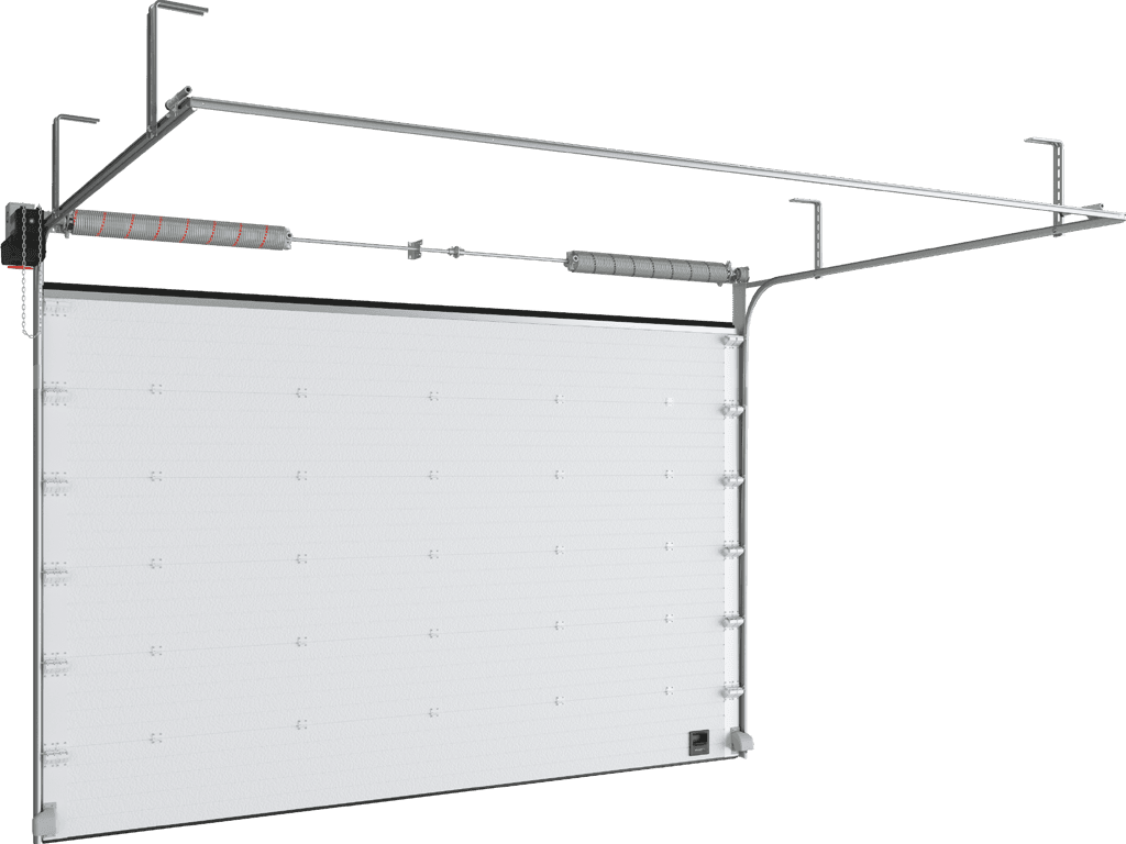 Промышленные секционные ворота из стальных сэндвич-панелей с торсионным механизмом ISD01