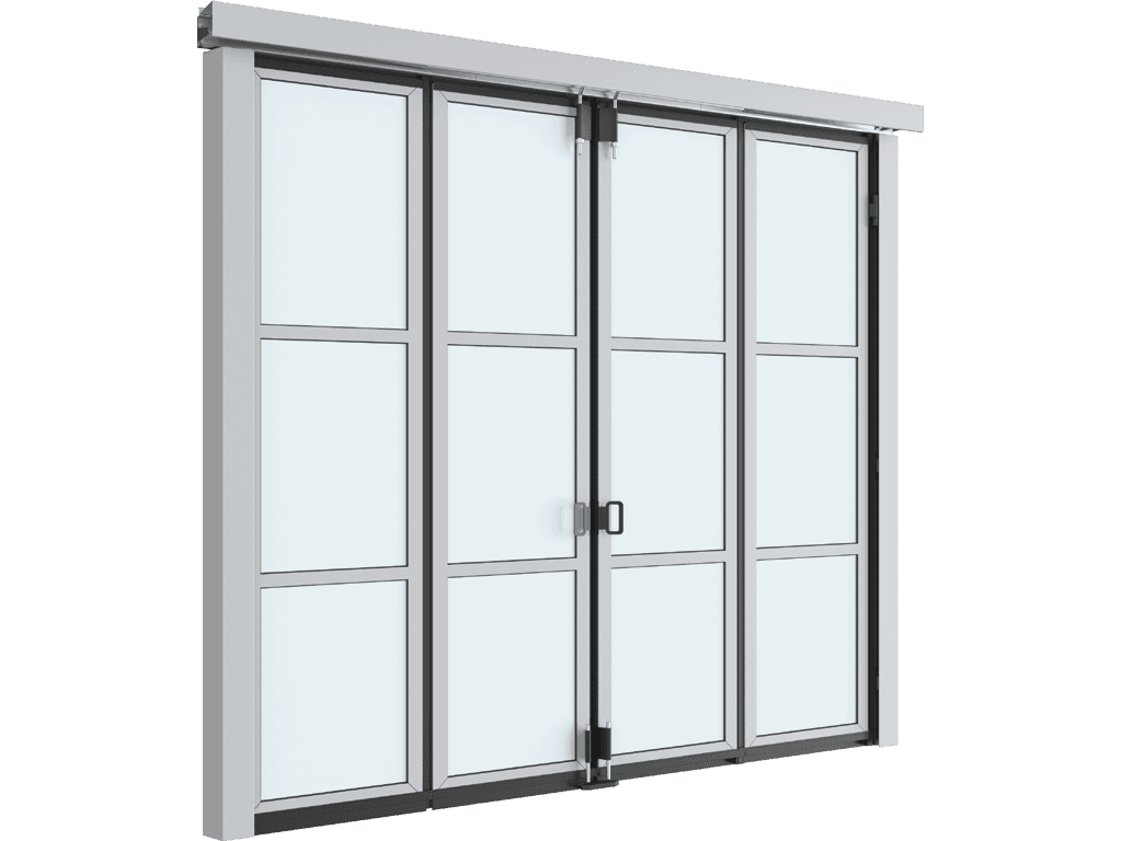 Промышленные складные панорамные ворота без нижней направляющей серии IFG-P