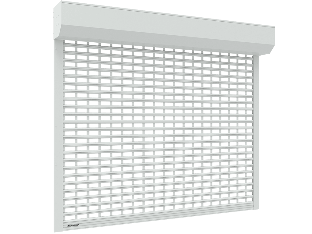 Рольворота из решетчатого экструдированного профиля RHE78G с прозрачными вставками