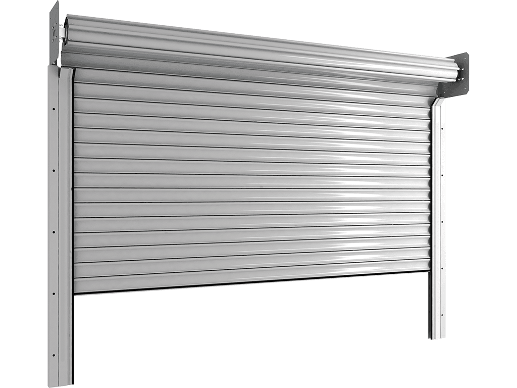 Рулонные ворота из стальных профилей (взломоустойчивые) RHS117/08, RHS117P/08 с внутривальным электроприводом