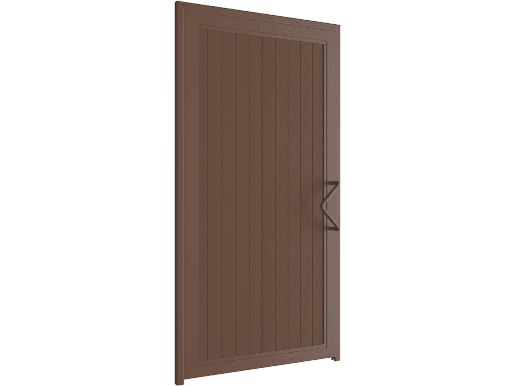 Калитка стандартных размеров в алюминиевой раме с заполнением сэндвич-панелями SPDS