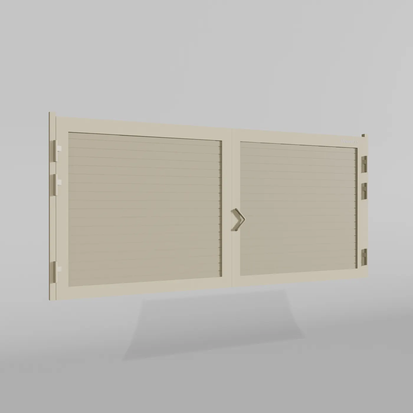 Распашные ворота DoorHan 4600х1200 цвета RAL 1014 (бежевый) с дизайном «доска» без автоматики