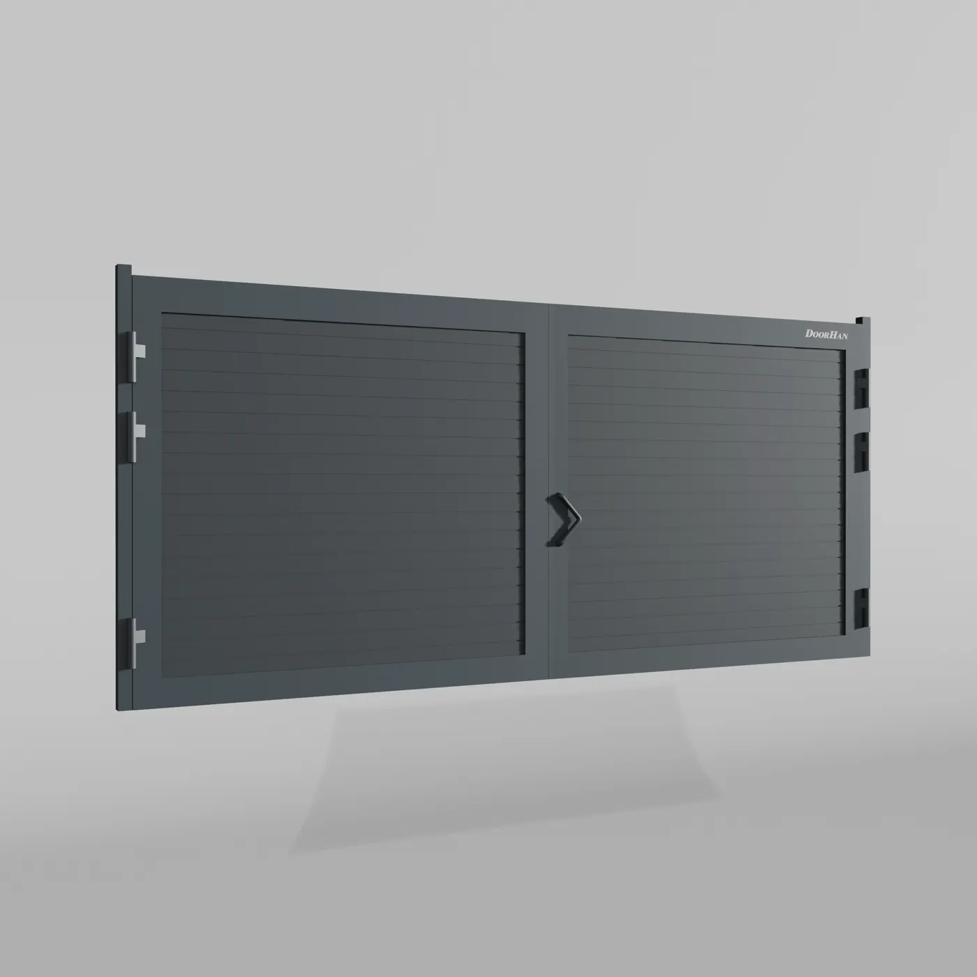 Распашные ворота DoorHan 4400х1300 цвета RAL 7016 (антрацит) с дизайном «доска» без автоматики