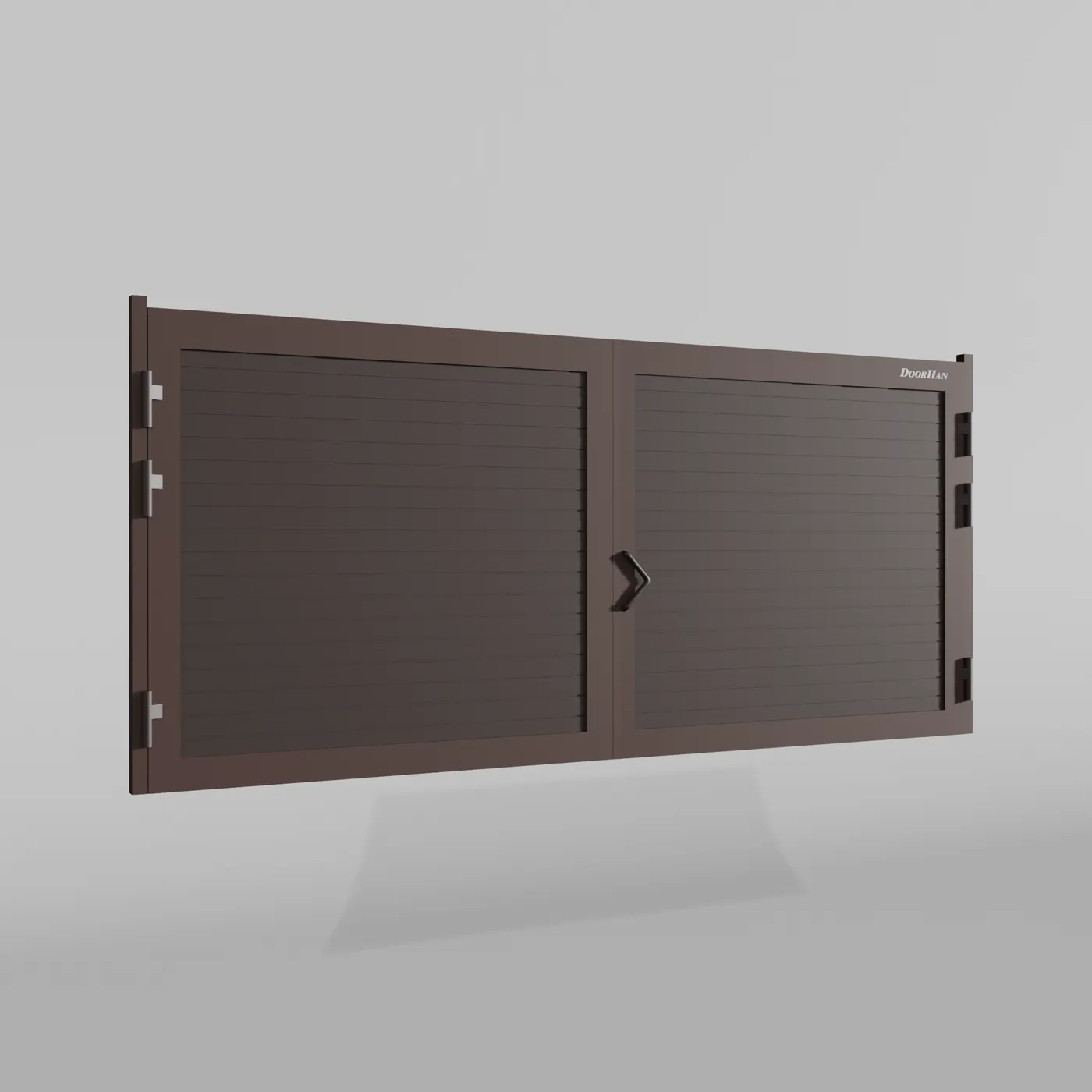 Распашные ворота DoorHan 4000х1700 цвета RAL 8017 (коричнево-красный) с дизайном «доска» с автоматикой