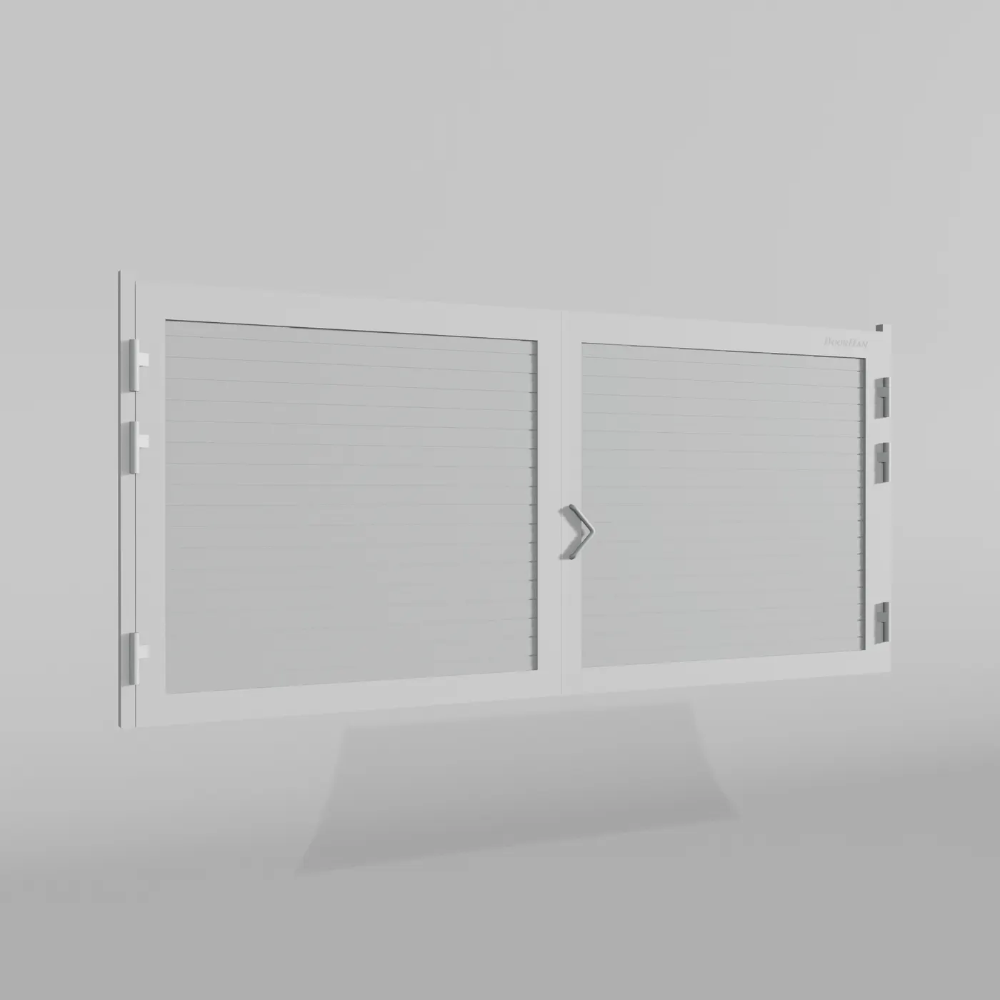 Распашные ворота DoorHan 2300х1700 цвета RAL 9003 (белый) с дизайном «доска» с автоматикой