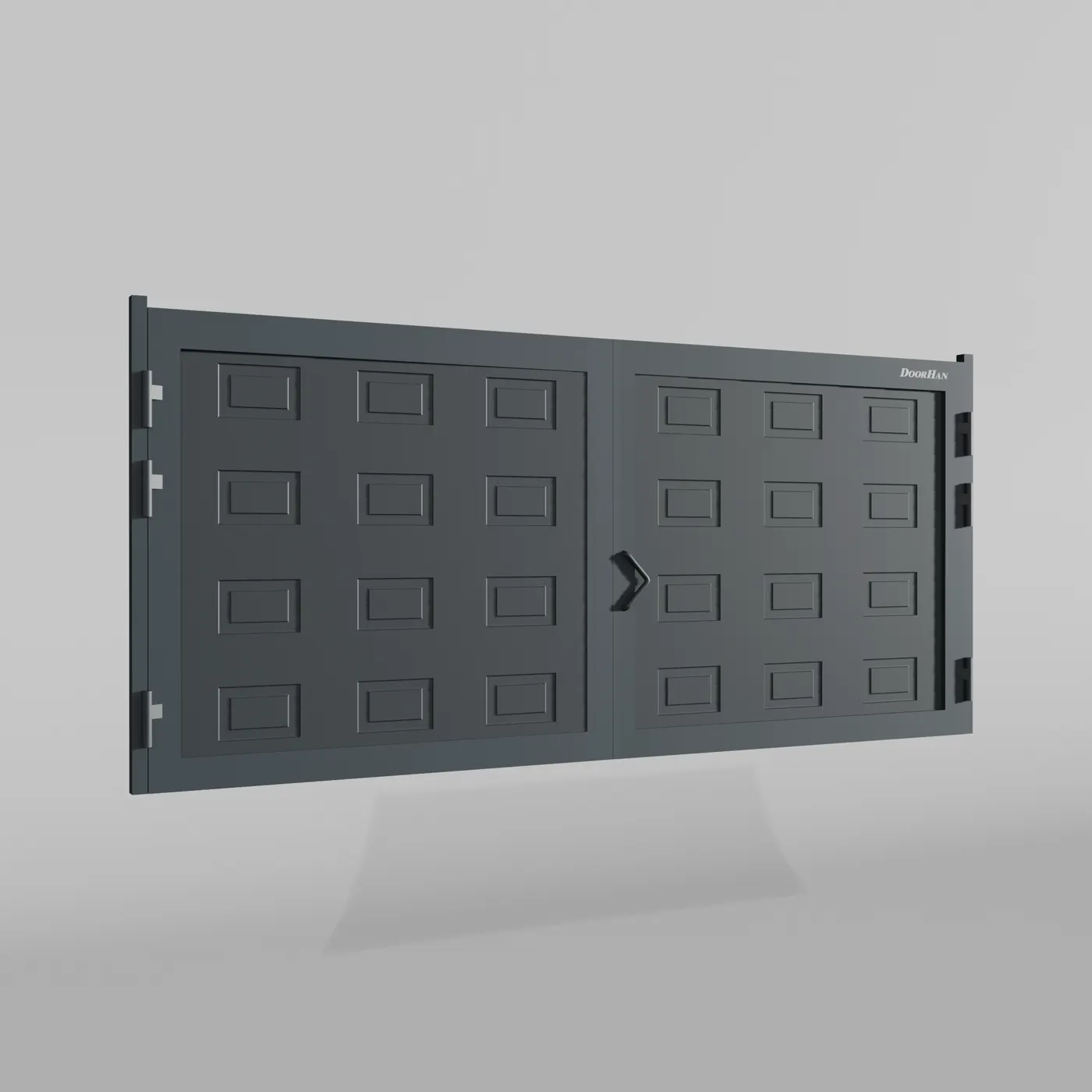 Распашные ворота DoorHan 4600х1200 цвета RAL 7016 (антрацит) с дизайном «филенка» с автоматикой