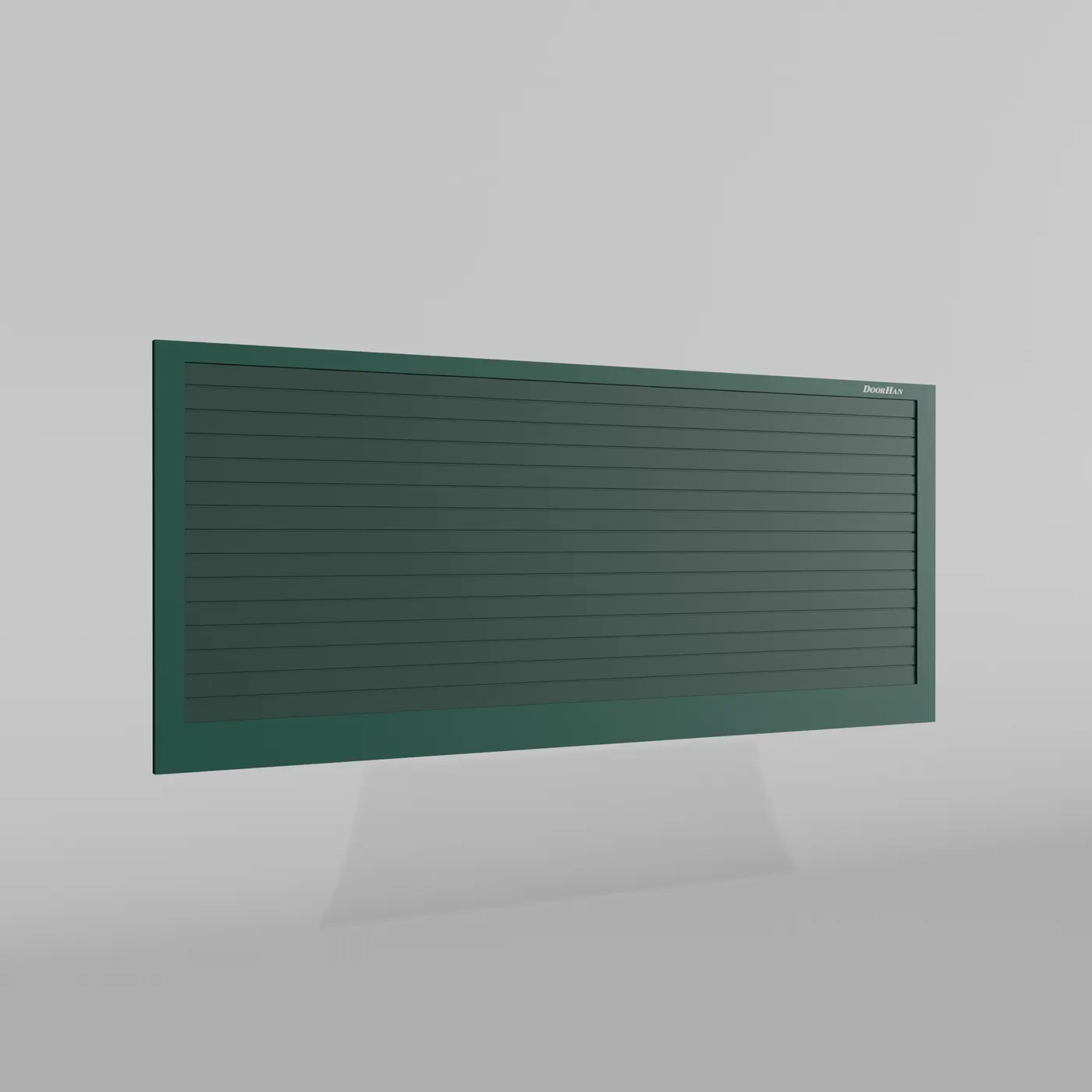 Откатные ворота DoorHan 2300х2000 цвета RAL 6005 (зелёный) с дизайном «доска» без автоматики