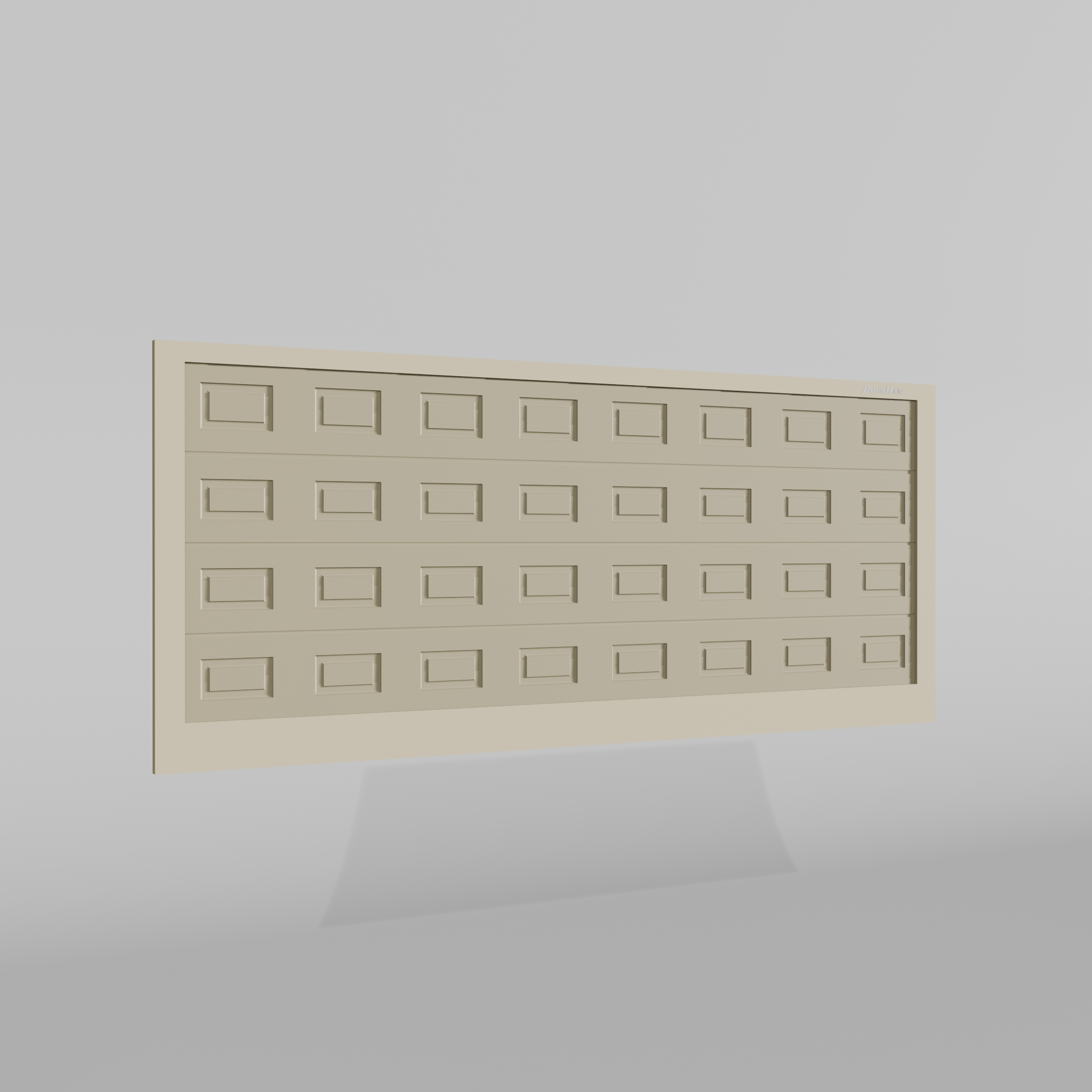 Откатные ворота DoorHan 2700х1100 цвета RAL 1014 (бежевый) с дизайном «филенка» с автоматикой