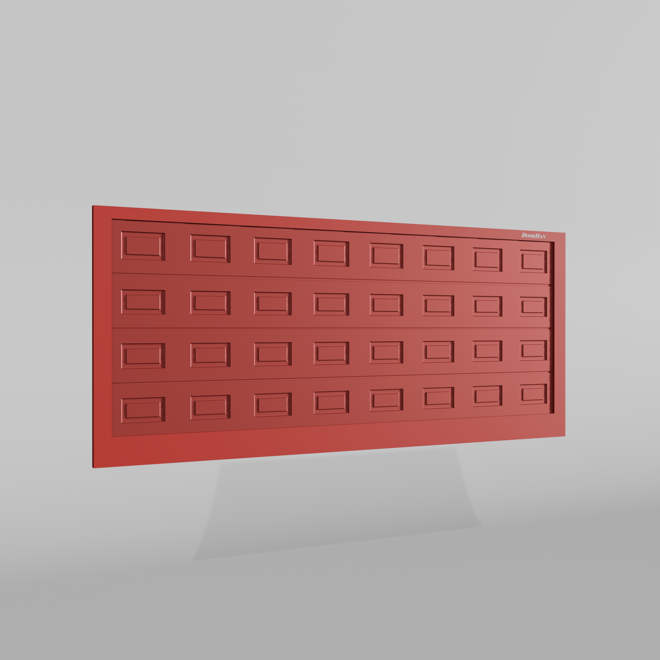 Откатные ворота DoorHan 4900х1500 цвета RAL 3000 (коричневый) с дизайном «филенка» без автоматики