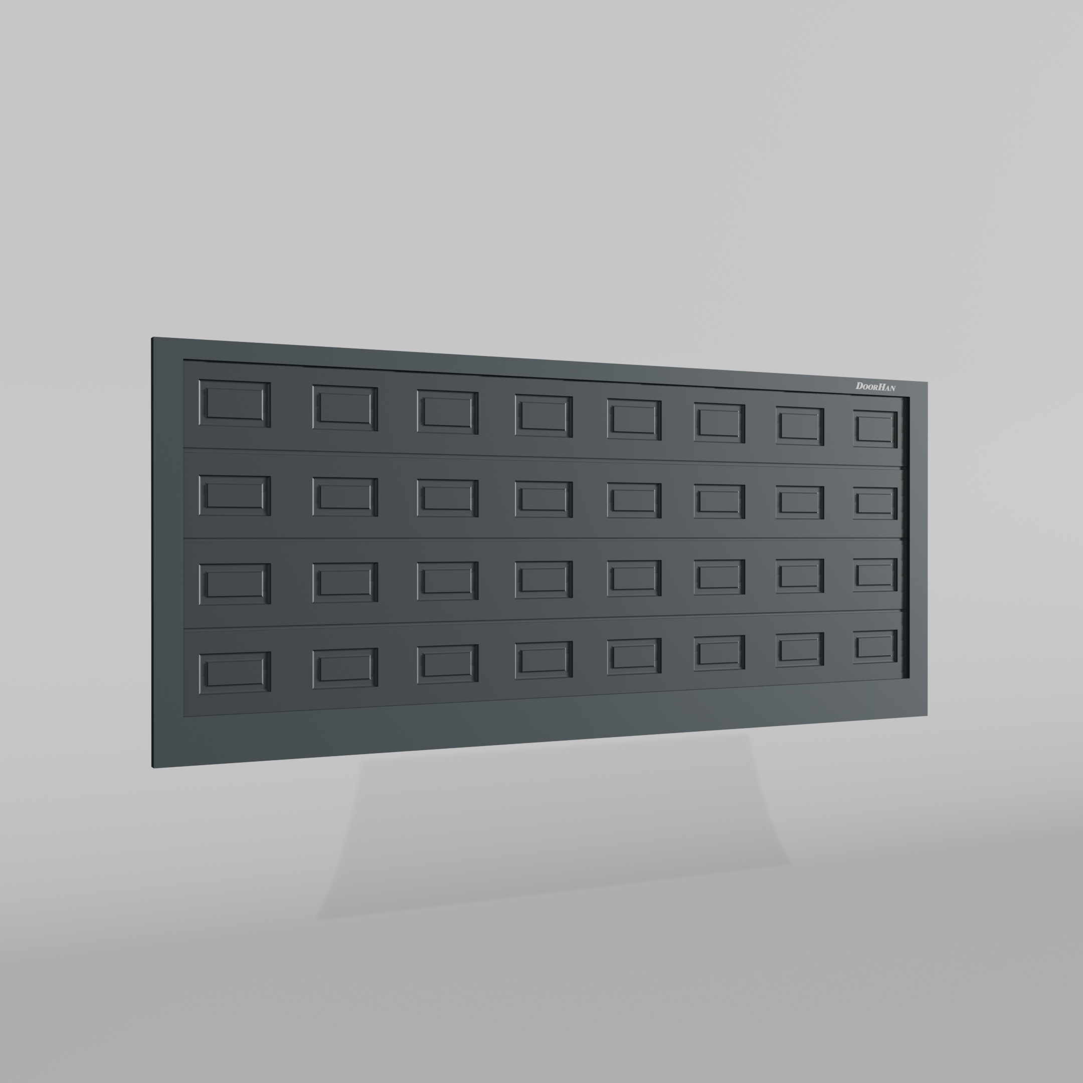 Откатные ворота DoorHan 2300х1900 цвета RAL 7016 (антрацит) с дизайном «филенка» с автоматикой