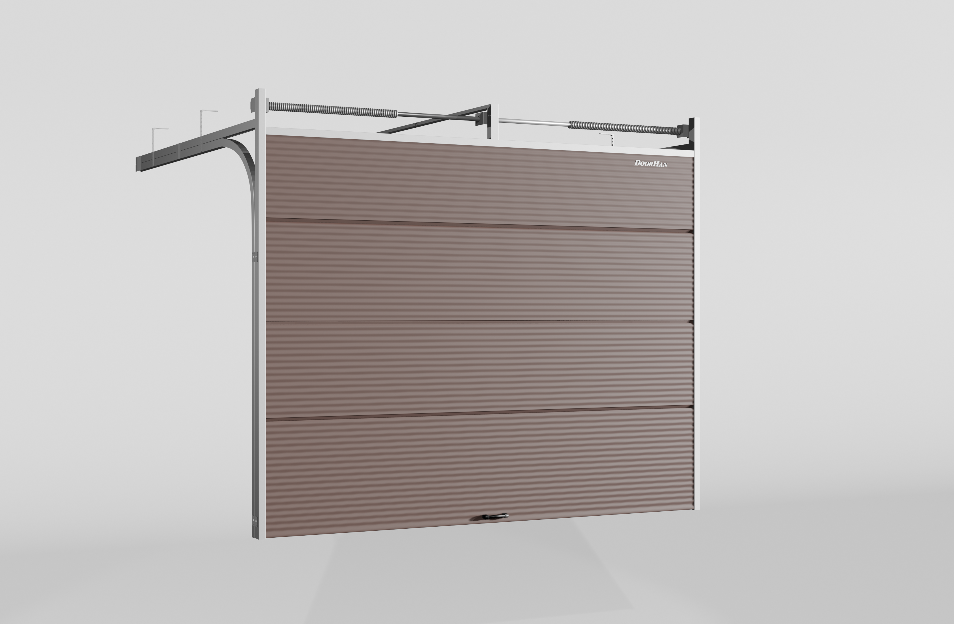 Секционные ворота DoorHan стальные 4600х2200 цвета RAL 8017 (коричнево-красный) с дизайном «волна» без автоматики