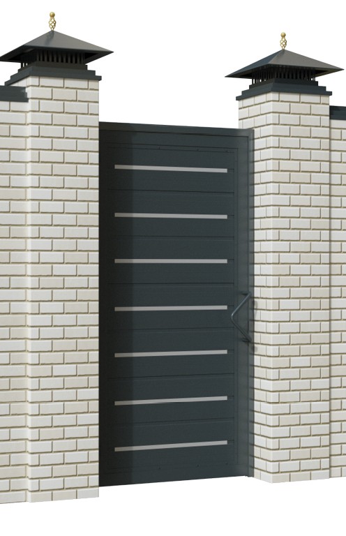 Калитка в алюминиевой раме с заполнением сэндвич-панелями SPD-A