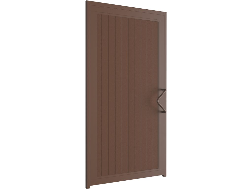 Калитка стандартных размеров в алюминиевой раме с заполнением сэндвич-панелями SPDS